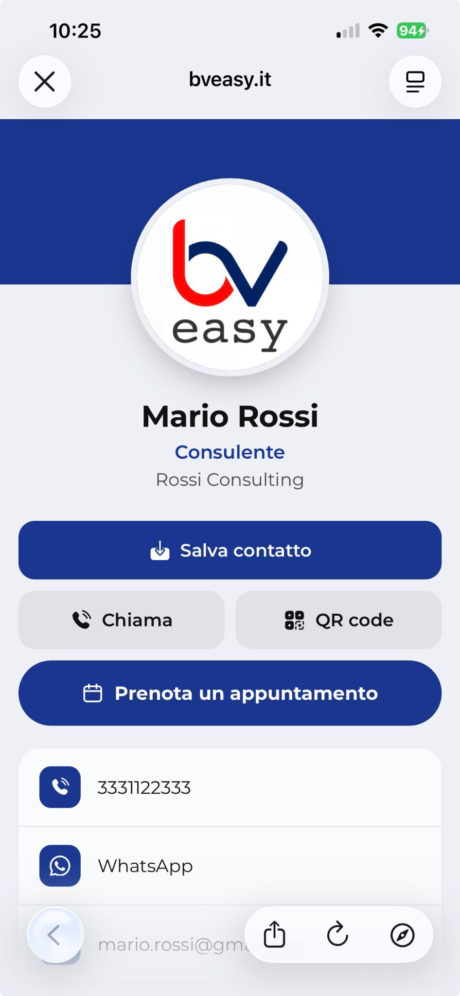 Profilo digitale BVeasy reale